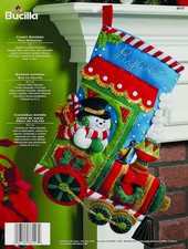 Bucilla Christmas Felt Stocking Applique Kit 18" Long CANDY EXPRESS 86147