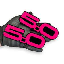 2 5.0 Pink On Black Car Emblem Badges Racing Decals Aggressive Fender Badges