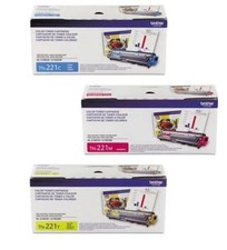 Brother - TN221 3-Pack Standard-Yield Toner Cartridges - Cyan/Magenta/Yellow