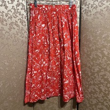 Vintage Red Orange Multi-Color Floral A-Line Skirt Size 4