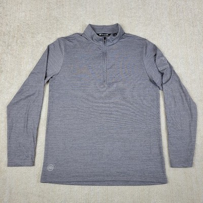 Travis Mathew 1/4 Zip Pullover Mens M Gray Performance Golf Stretch Lightweight