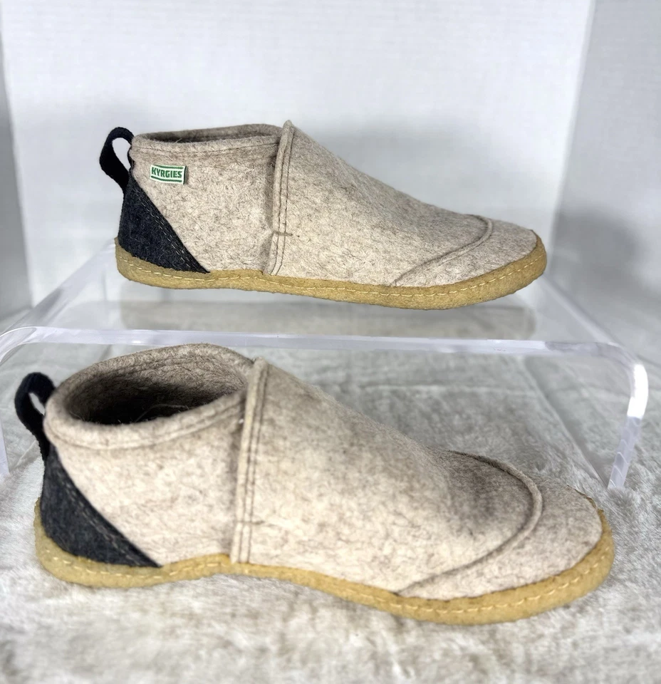 Zapatos de casa de lana Kyrgies zapatillas de fieltro beige interior minimalista talla 39 mujeres 8 Foto 2 de 4