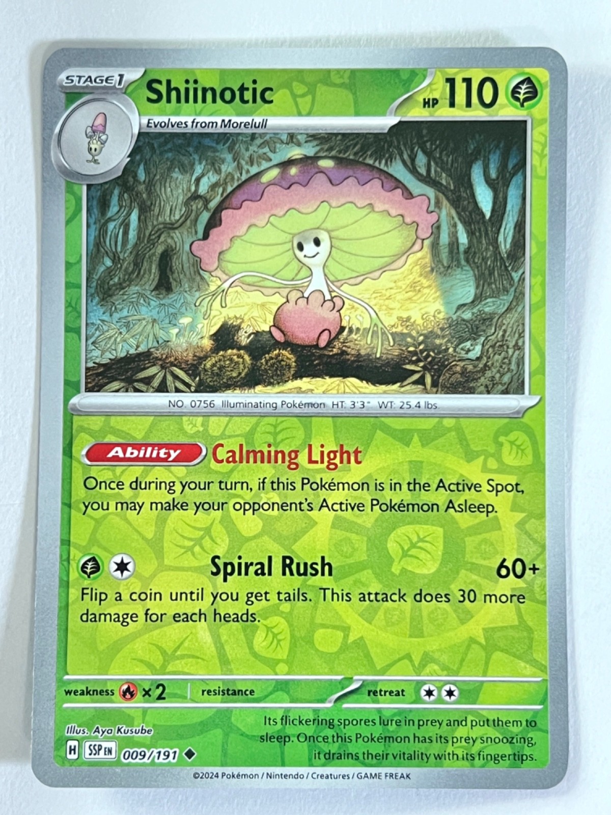 Shiinotic 009/191 Reverse Holo Uncommon Surging Sparks Pokemon Lightly Played LP