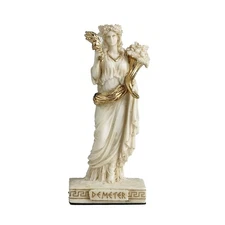 Demeter Resin Statue – 30 cm with Gold Accents