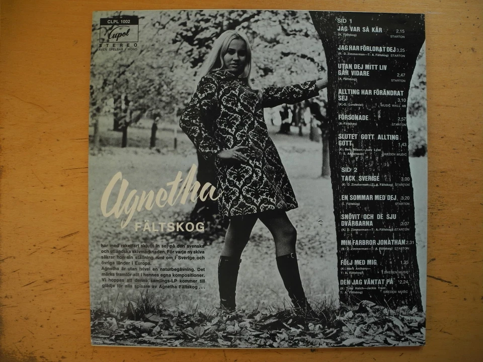 AGNETHA FÄLTSKOG Same s/t LP re (1975) Sweden CLPL 1002 EX+ - Image 2 of 2
