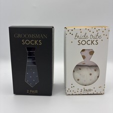 Wedding Socks Bride Tribe  Groomsman 4 Pairs Total
