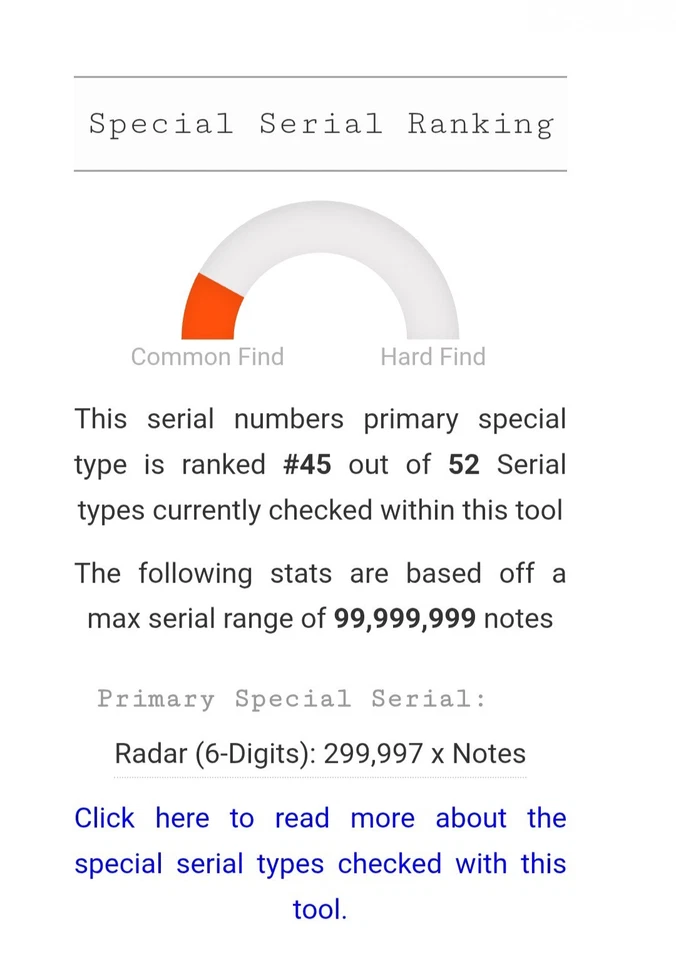 Fancy Serial Number $20 Dollar Bill 6 Digit Radar Note Series 2013 - Image 4 of 4