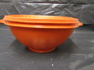 Vintage Tupperware Servierer Ernte orange Sunburst Deckel Retro