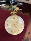 Vintage Tiffany Co Brass & Lucite 8 Day Desk Clock Ball Modern By IMHOF WORKING