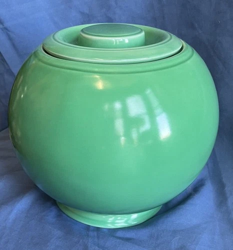 Vintage 1930s Homer Laughlin Fiesta Kitchen Kraft Big Green Canister Cookie Jar