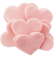 1 inch Stiff Felt Hearts 200pc - Light Pink