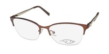 NEW OSCAR DE LA RENTA OSL 468 EYEGLASS FRAME 210 METAL PLASTIC BROWN HALF-RIM
