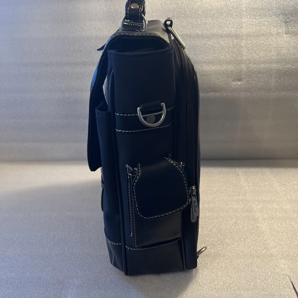 Кожаный портфель Bellino Reporter, черный. НОВЫЙ с ярлыками и упаковки. С ремнем. - Изображение 4 из 4