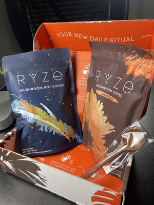 RYZE Mushroom Coffee Hot Cocoa Organic Superfood Focus Energy Sleep Immunity