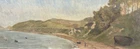 Antique Oil On Canvas French School 19th–20th Century Seascape 28x64