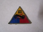 MILITARY PATCH VERY OLD WW2 OR AFTER US ARMY III ARMORED DIVISION