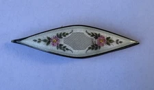 Antique Sterling Floral Guilloche Enamel Tatting Shuttle Webster