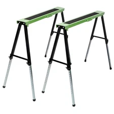 2 Pack Adsjustable Saw Horse Folding Work Bench Heavy Duty 6600 LBS Capacity