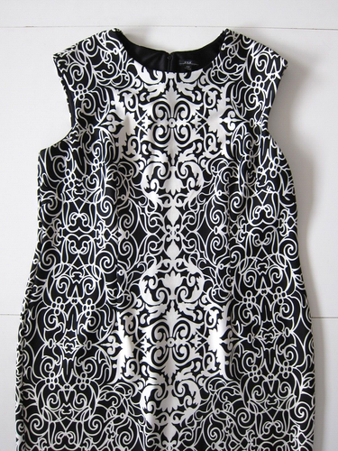 R&K Black White Floral Paisley Sleeveless Shift Sheath A-Line Tunic Dress 18W - Picture 10 of 11