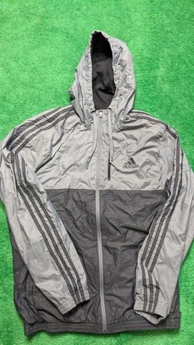 Adidas Gray Two Tone Hooded Windbreaker 