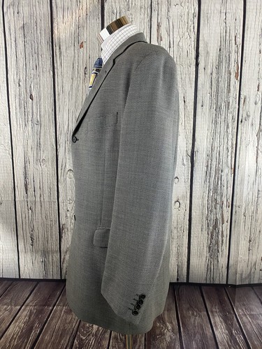 EXC COND MARKS & SPENCER MENS 44L ITALIAN FABRIC 3 ROLL 2 WOOL SPORT COAT BLAZER - Picture 5 of 11