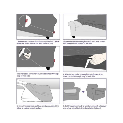 Stretch Sofa Cover Soft Velvet Chair Loveseat Couch Slipcover with Cushion Cover - Picture 6 of 119