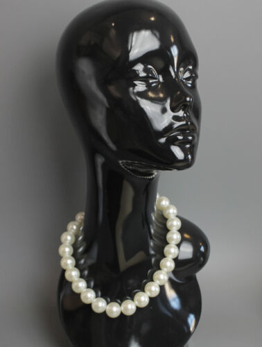 Collana Perla Grande Grande Gigante Leggera 18mm Crema Perla Leggera Bavaglino Vintage Grande Gatsby - Foto 2 di 3