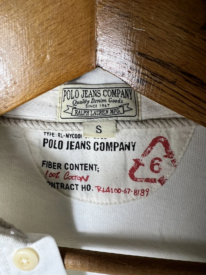 Polo Jeans Ralph Lauren Cuello Para Hombre Blanco Manga Larga Polo Foto 4 de 4