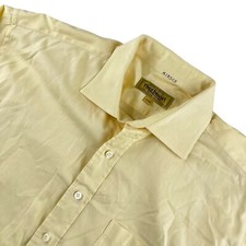 Paul Stuart Men's Yellow Cotton Button-Down Dress Shirt   Size 17/34