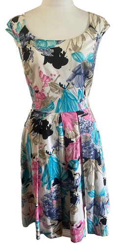 MUSE Dress Size 12-14 Fit & Flare Pleated Floral Work Party Function - Picture 4 of 10