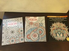 Adult Coloring Book Lot of 3, 8 1/2" by 11", Wonders, Stress Relief