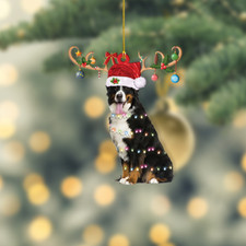Bernese Mountain Dog Christmas Ornament, Bernese Mountain Dog Xmas Ornament