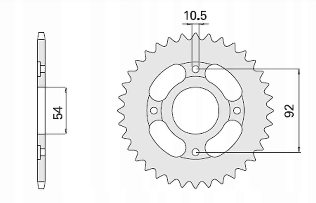 Pignon arrière CHT 835 45 dents couronne de transmission mécanique Yamaha SR 125