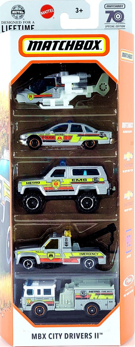 Matchbox MBX City Drivers II 5 Pack 2023 🦺 (Pierce, Tow