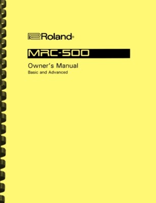 Roland MRC-500 MC-500 OWNER'S MANUAL