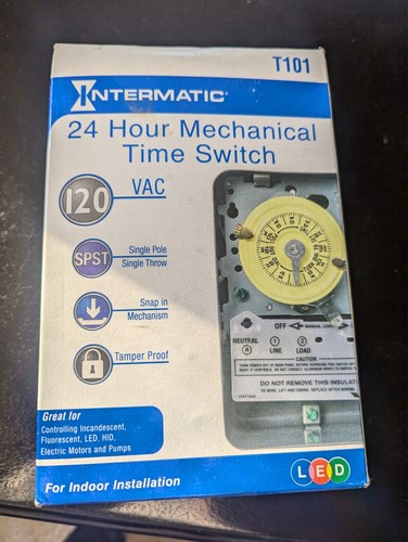 Intermatic T102 24-Hour Mechanical Time Switch - 208-277 Volt, SPST, 40 Amp