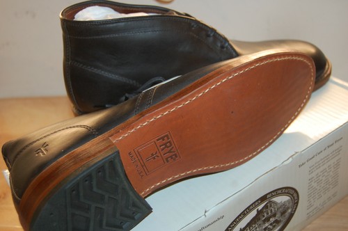 NIB FRYE Men's Walter Chukka Black 11 D US Made In USA Handcrafted $400 87164 - Picture 6 of 11