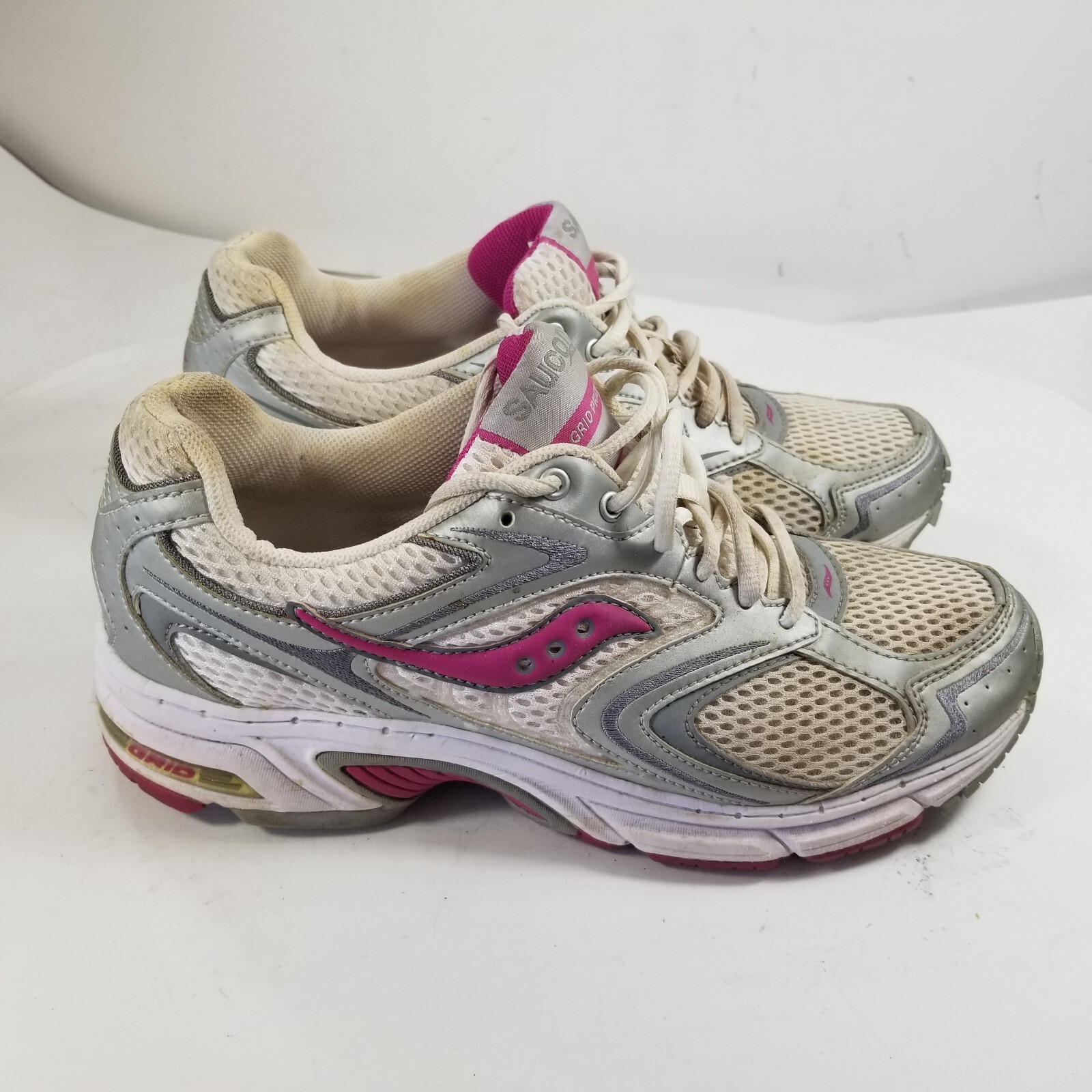 SAUCONY Women's Shoes Grid Pride Running Gray Silver Magenta Size 9.5 thumbnail 4