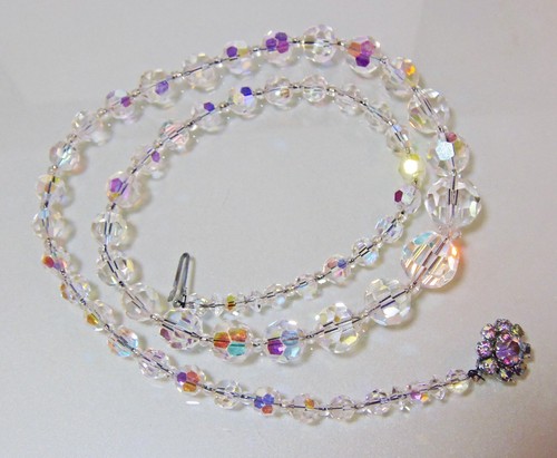 Vintage Single Strand Aurora Borealis Necklace - Picture 4 of 16