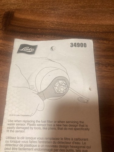Lisle 34900 Water Sensor Wrench For 6.6L GM Duramax Diesel Filter Made in USA - Foto 6 di 7