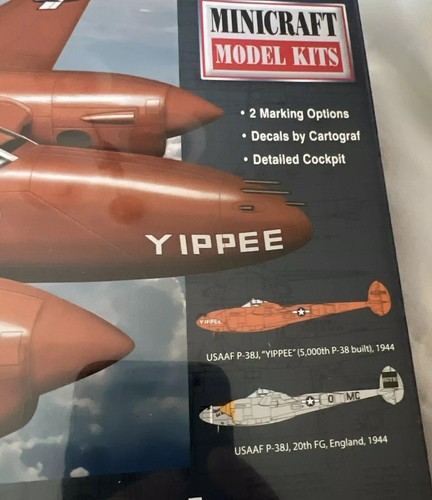 MINICRAFT 11683 USAAF P-38J “YIPPEE” MODEL KIT-NIB-1:48 SCALE - Picture 3 of 3