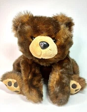 Vintage Realistic MJC International Brown Bear Laying Down Plush 1992
