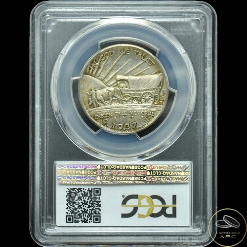 1937-D Oregon Trail Silver Commemorative PCGS MS-65 Nice Natural Toning - Picture 2 of 2