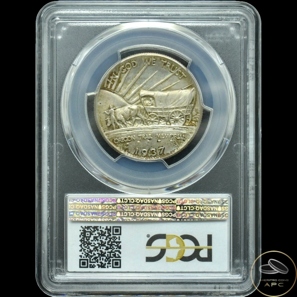 1937-D Oregon Trail Silver Commemorative PCGS MS-65 Nice Natural Toning - Image 2 of 2