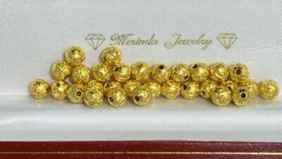 24k Reines Gelbgold 1 Stck. 8 mm Kugel Lose Perlen Anhänger für Armband Halskette.
