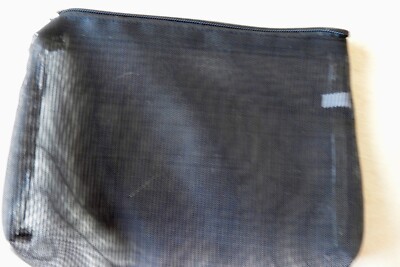 Black Mesh ''Modella'' Makeup Toiletry Zipper Case 9'' x 7'' x 2'' Free Shipping