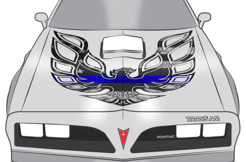 42" X 42" Firebird Hood Graphic Decal Sticker For Pontiac Trans Am BLUE LINE - Picture 2 of 2