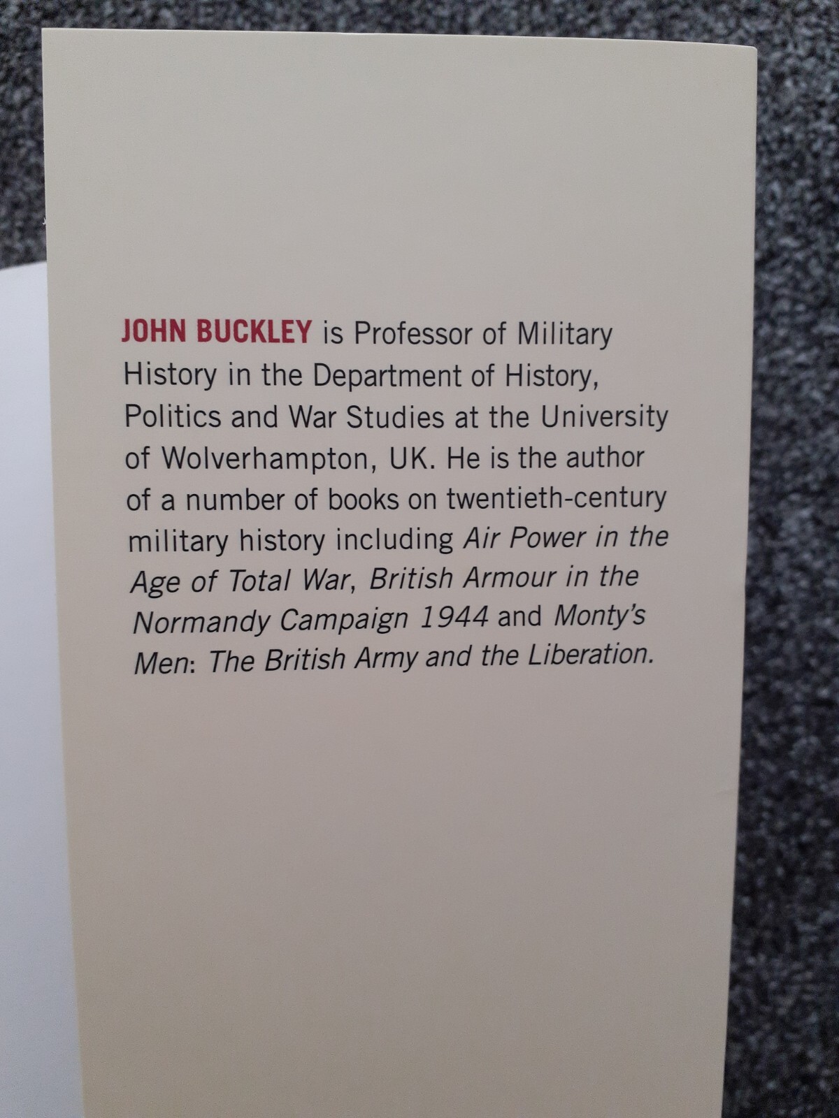 The Armchair General John Buckley paperback 2020 eBay