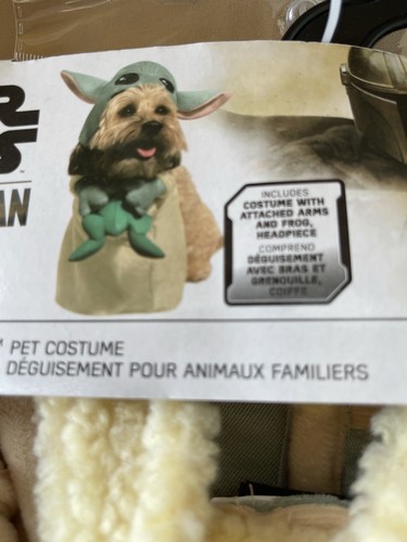 Star Wars The Mandalorian GROGU Dog Pet Costume 2pc Size Lrg NWT Hood Frog Child - Picture 4 of 5