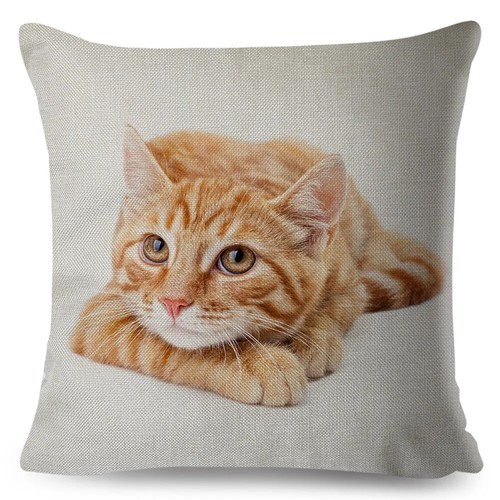 Cute Cat Pillowcase Decor Lovely Pet Animal Print Cojines Cushion Cover Pillow - Picture 42 of 49